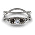Rose Engagement ring 14K White Gold Thin Elegant Flower Ring - Stella no. 21